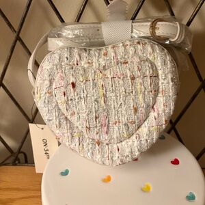 On 34th Mini “Jamii” Tweed Heart Crossbody NWT